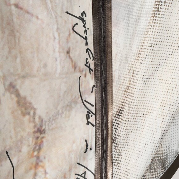 Annette Gortz SS/15 Moss Grey and Brown Abstract Print Batwing Silk Tunic - Picture 10 of 12